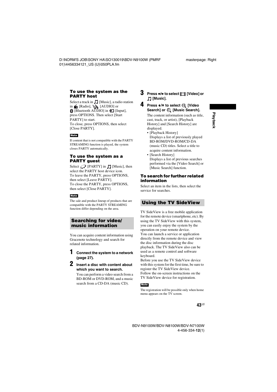 Sony BDV-N8100W User Manual | Page 43 / 88