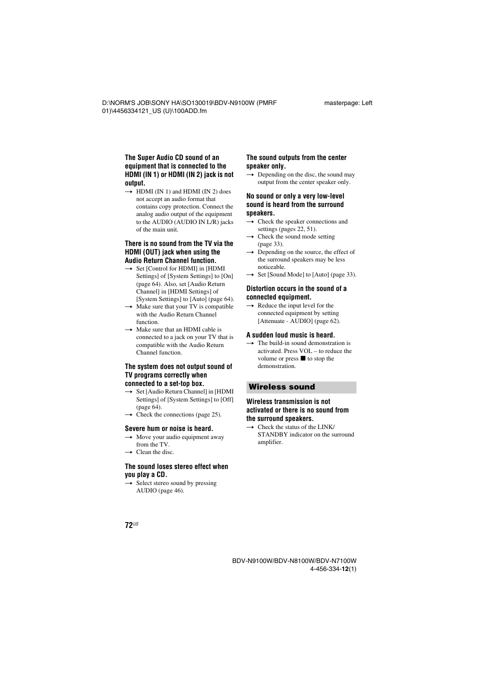 Sony BDV-N8100W User Manual | Page 72 / 88