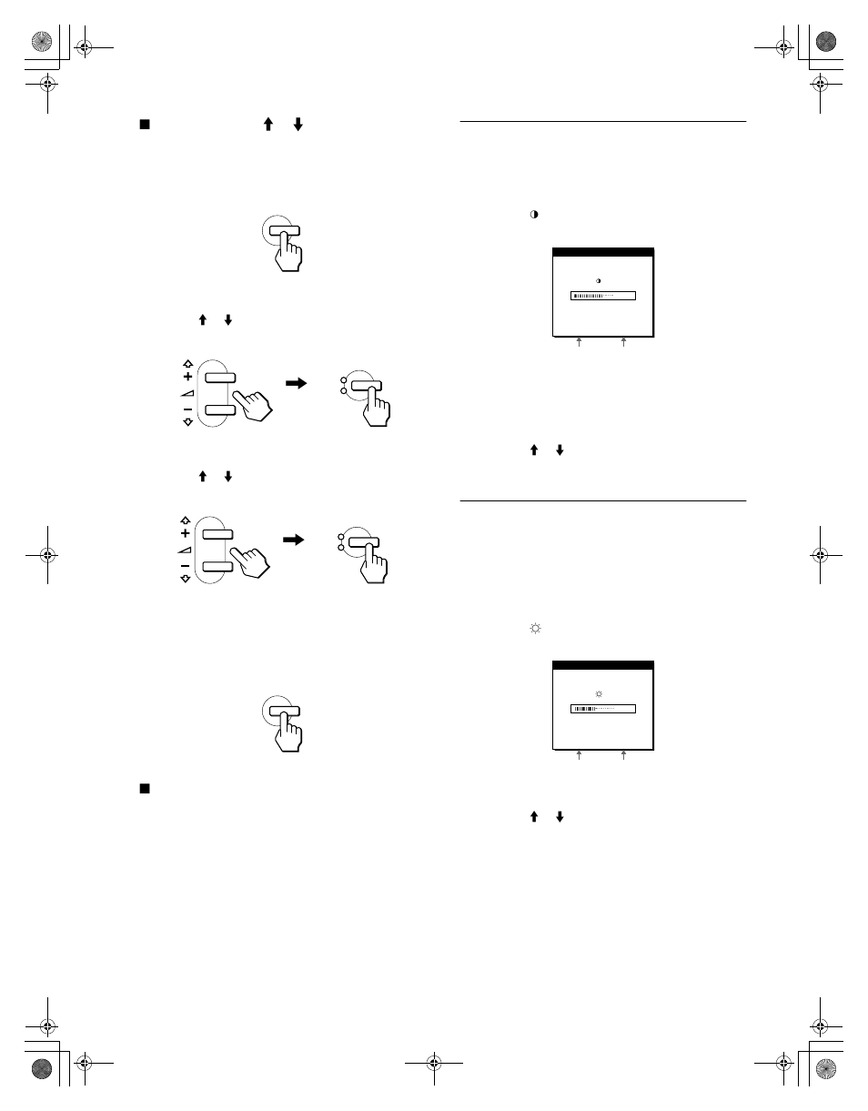 Adjusting the contrast (contrast), Adjusting the black level of an image (brightness) | Sony SDM-N50R User Manual | Page 12 / 104