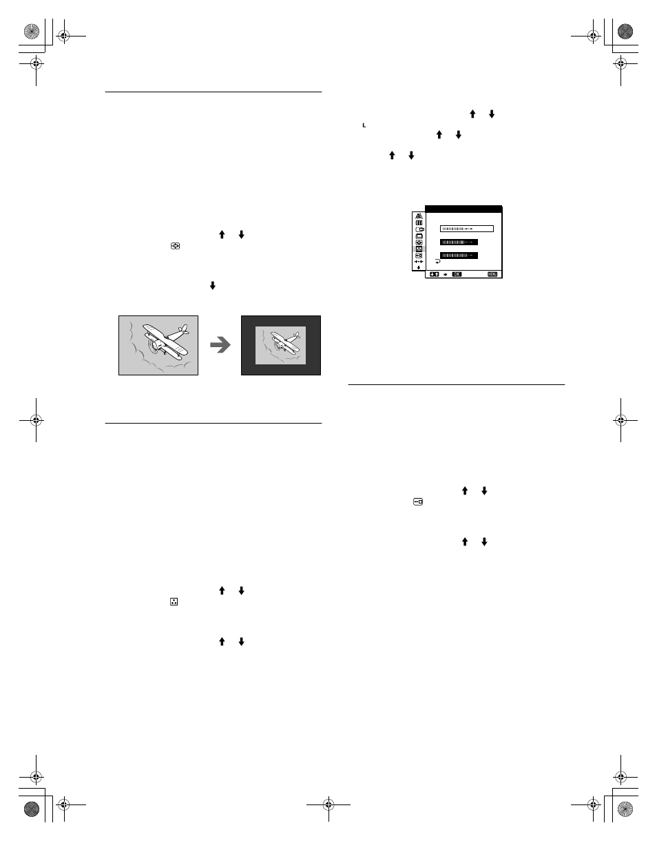 Réglage de la température des couleurs (couleur), Changement de la position du menu (position menu) | Sony SDM-N50R User Manual | Page 34 / 104