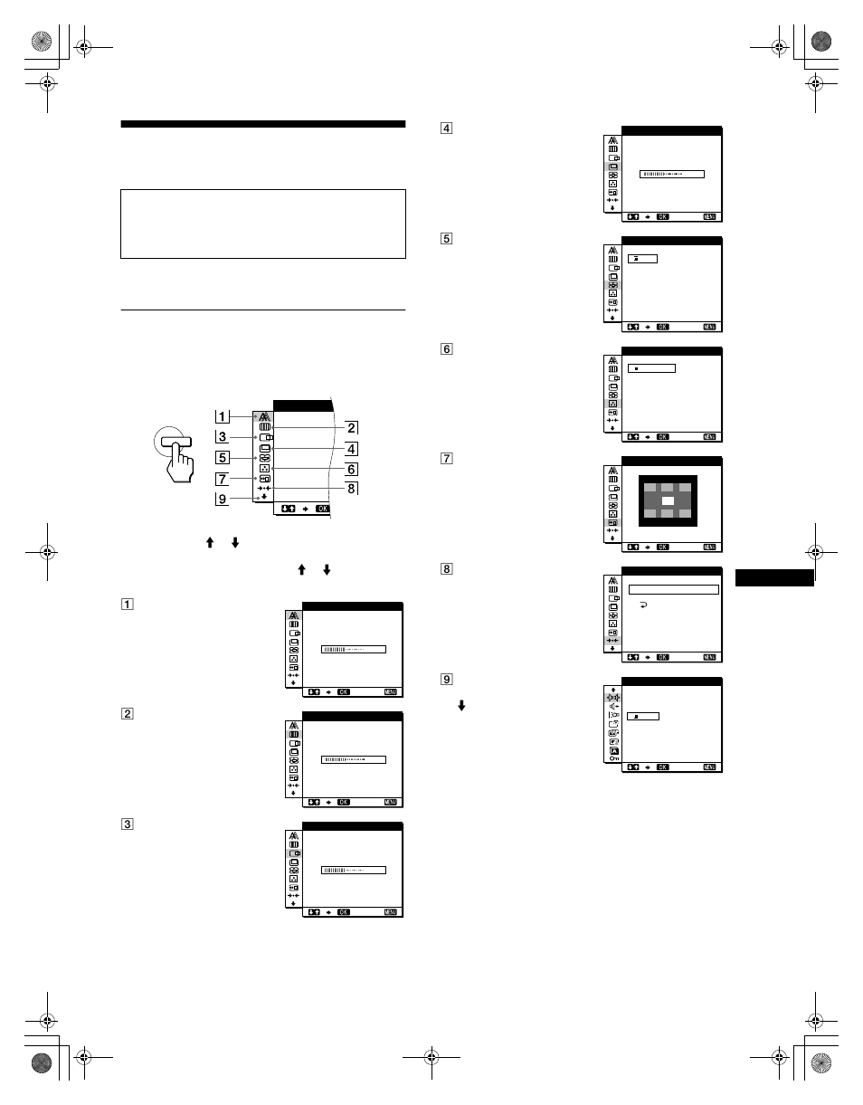 Personalización del monitor, Navegación por el menú | Sony SDM-N50R User Manual | Page 71 / 104