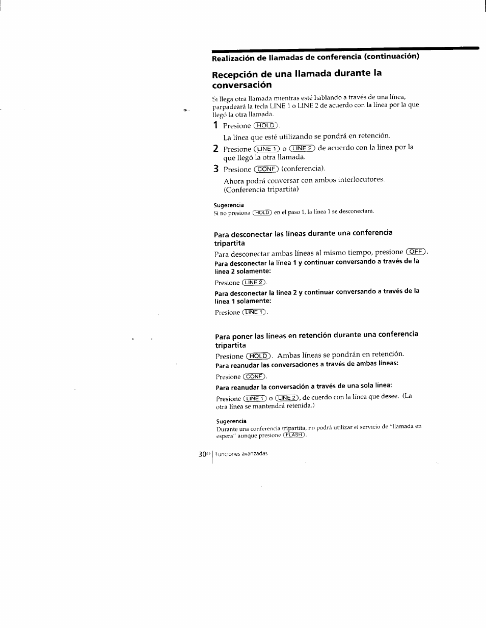 Recepción de una llamada durante la conversación | Sony SPP-M502 User Manual | Page 68 / 78