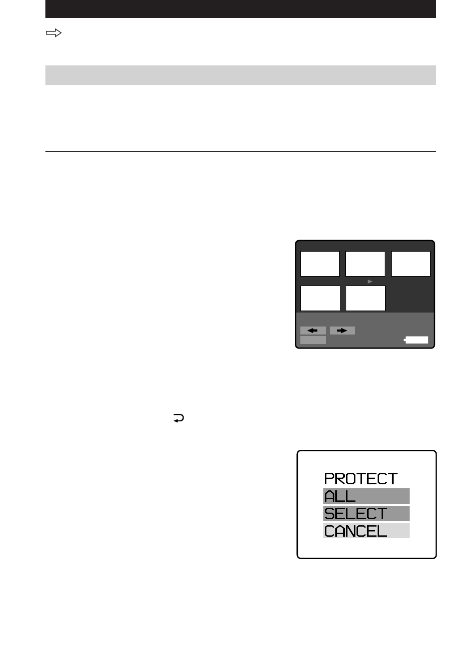 Protect all select cancel, Para cancelar la protección de una imagen | Sony MVC-FD5 User Manual | Page 114 / 136