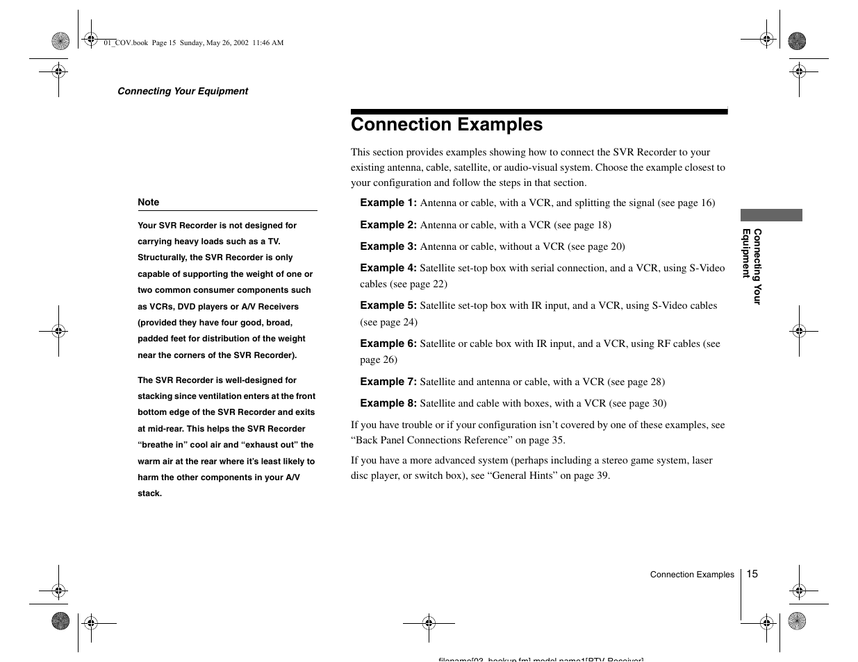 Connection examples | Sony SVR-2000 User Manual | Page 15 / 68