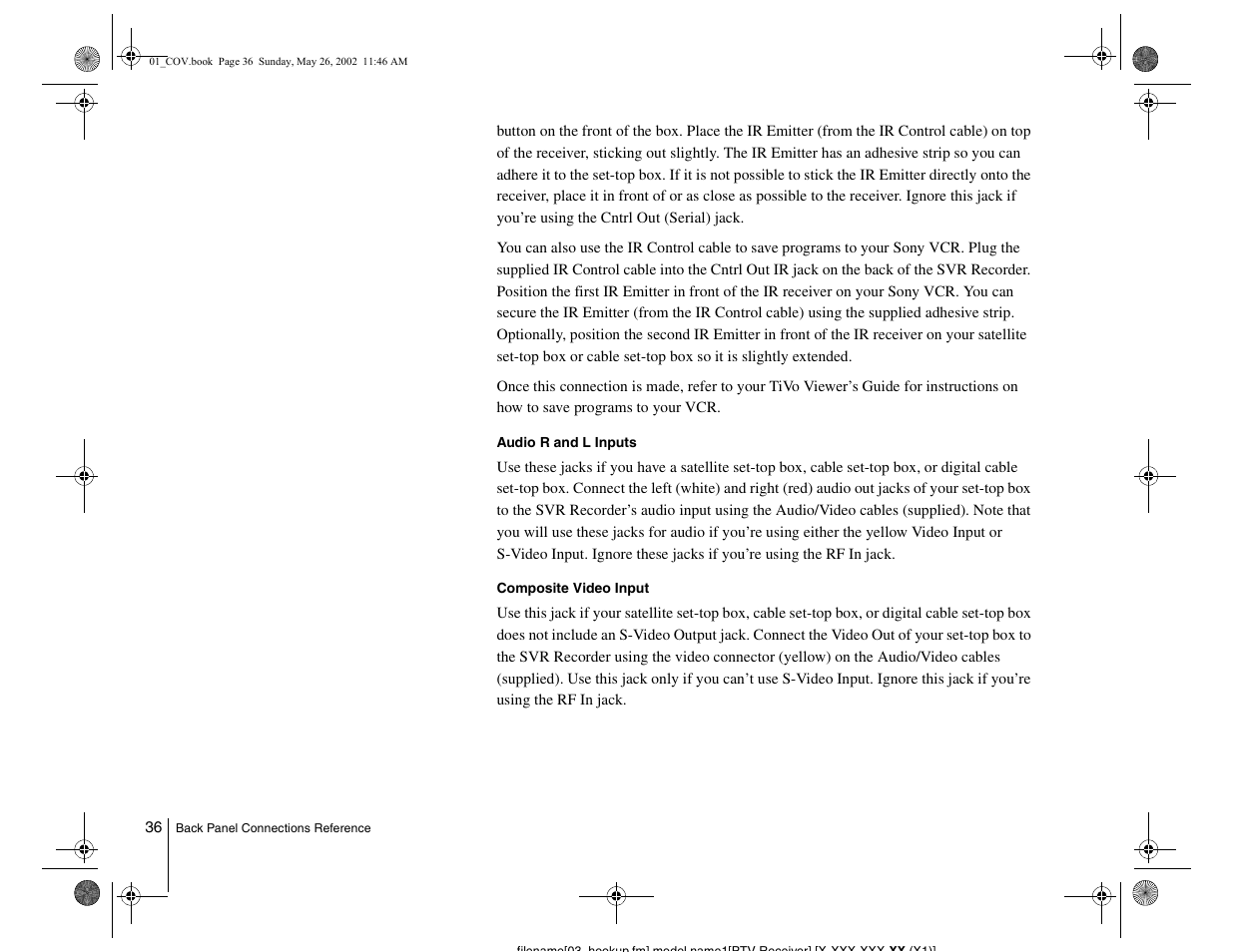 Sony SVR-2000 User Manual | Page 36 / 68
