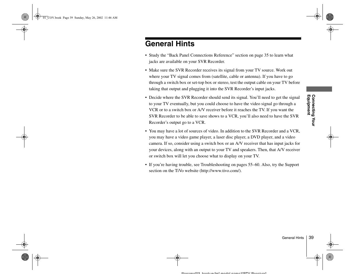 General hints | Sony SVR-2000 User Manual | Page 39 / 68