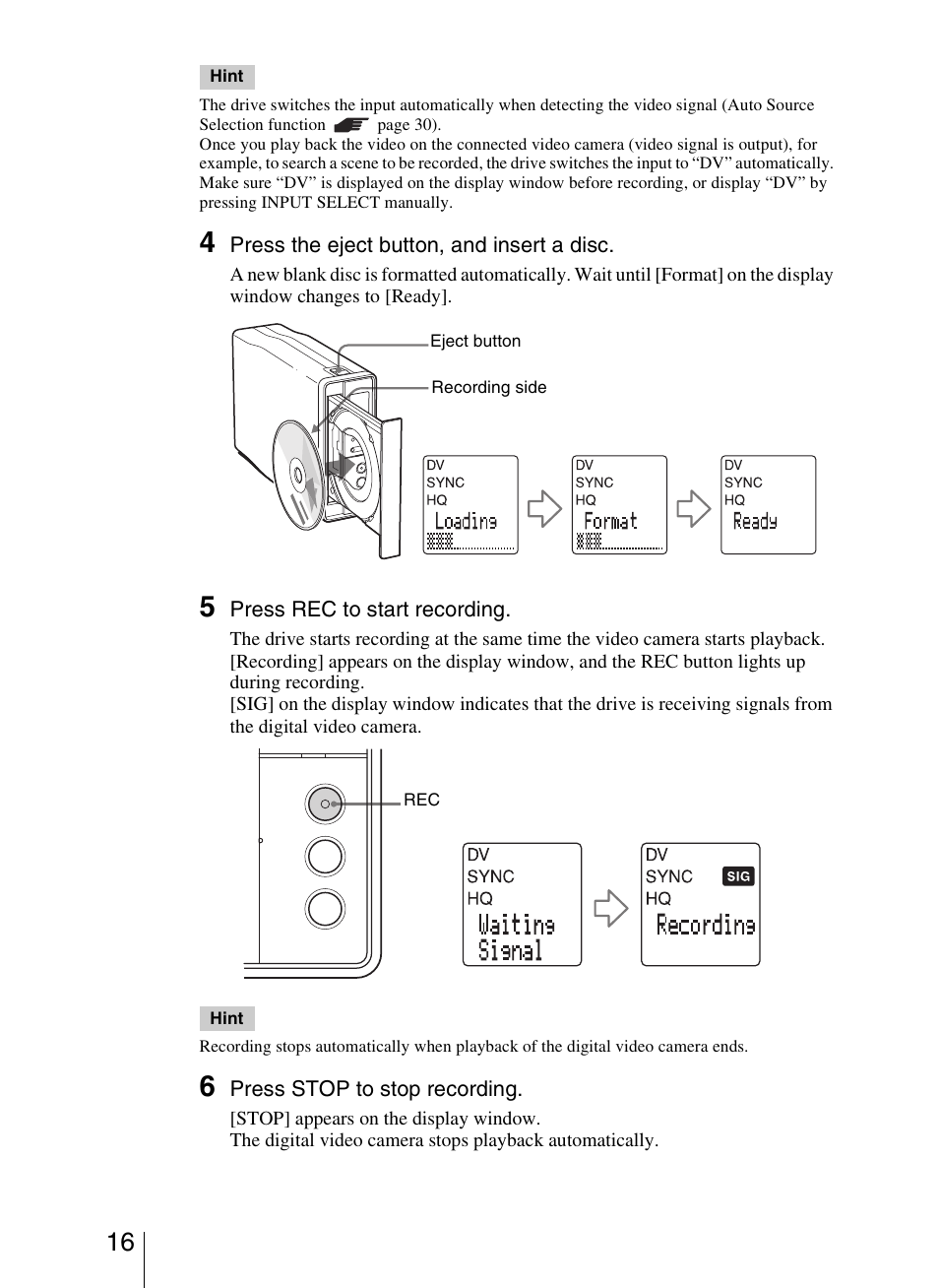 Sony VRD-VC20 User Manual | Page 16 / 56