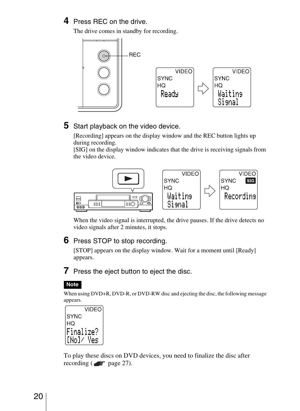 Sony VRD-VC20 User Manual | Page 20 / 56