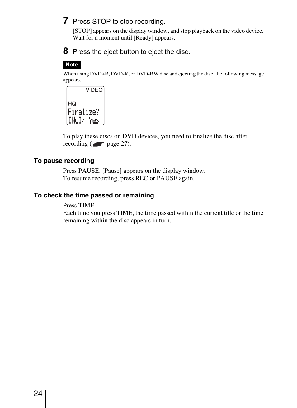 Sony VRD-VC20 User Manual | Page 24 / 56