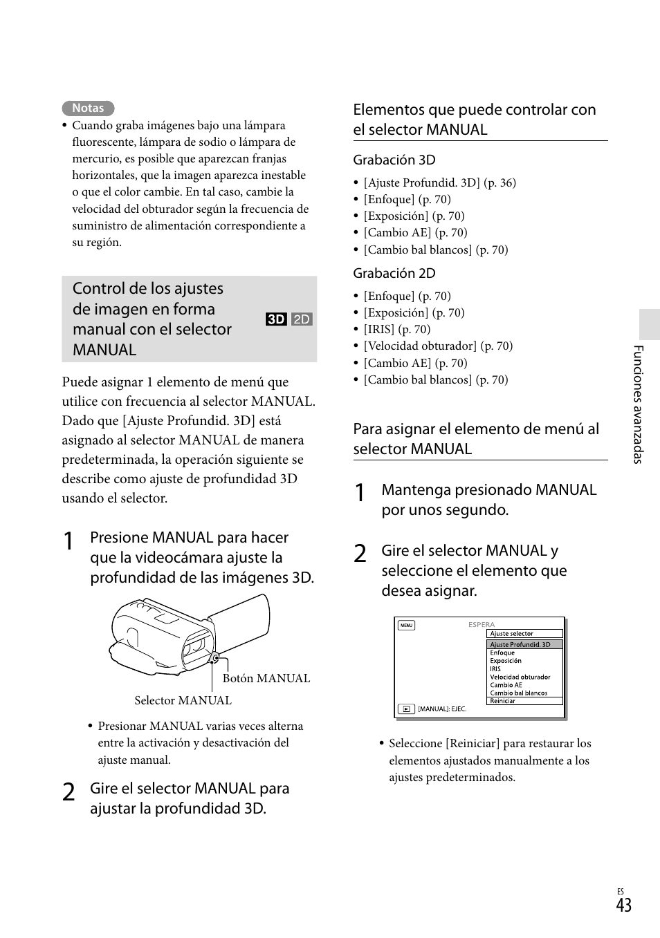 Manual, Al (43) | Sony HDR-TD20V User Manual | Page 139 / 191
