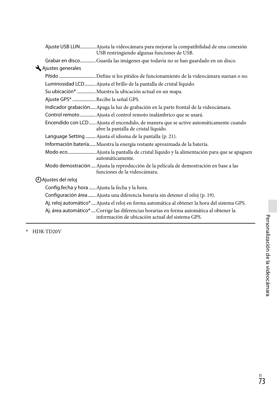 A (73) | Sony HDR-TD20V User Manual | Page 169 / 191