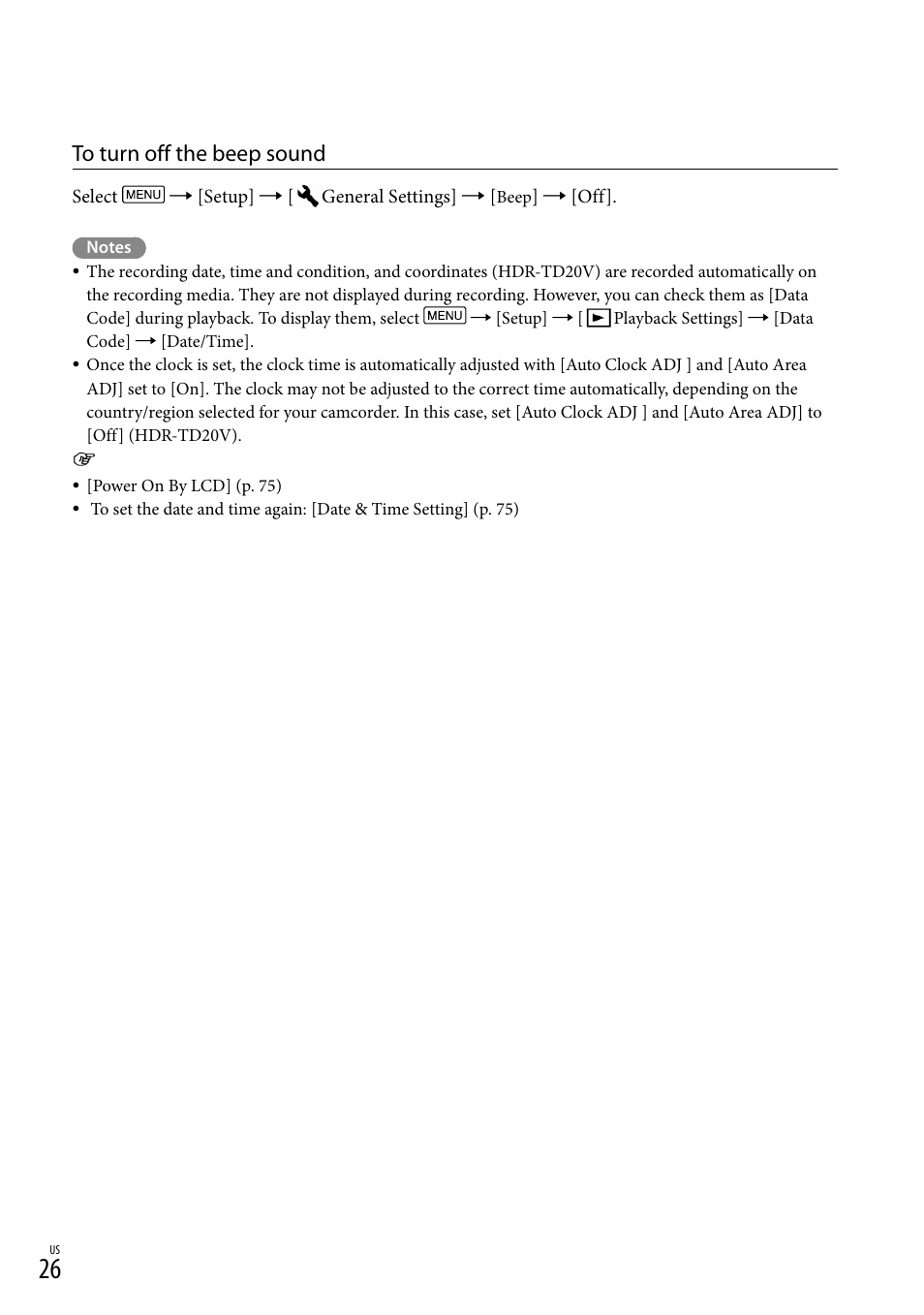 Sony HDR-TD20V User Manual | Page 26 / 191
