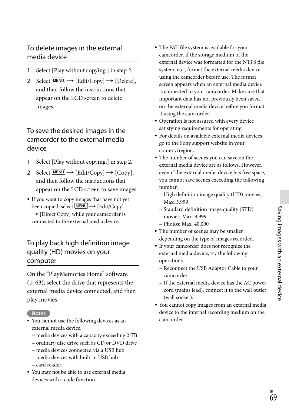 Sony HDR-TD20V User Manual | Page 69 / 191