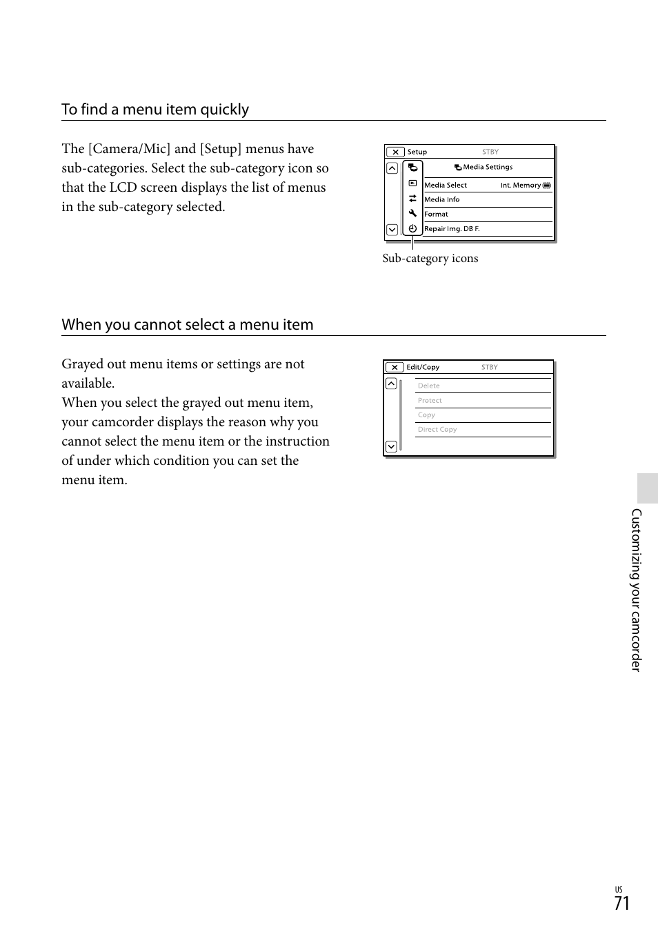 Sony HDR-TD20V User Manual | Page 71 / 191
