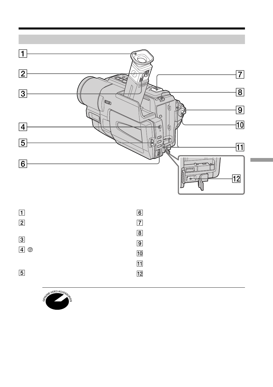 Quick reference, Identifying the parts and controls | Sony CCD-TRV98 User Manual | Page 73 / 80