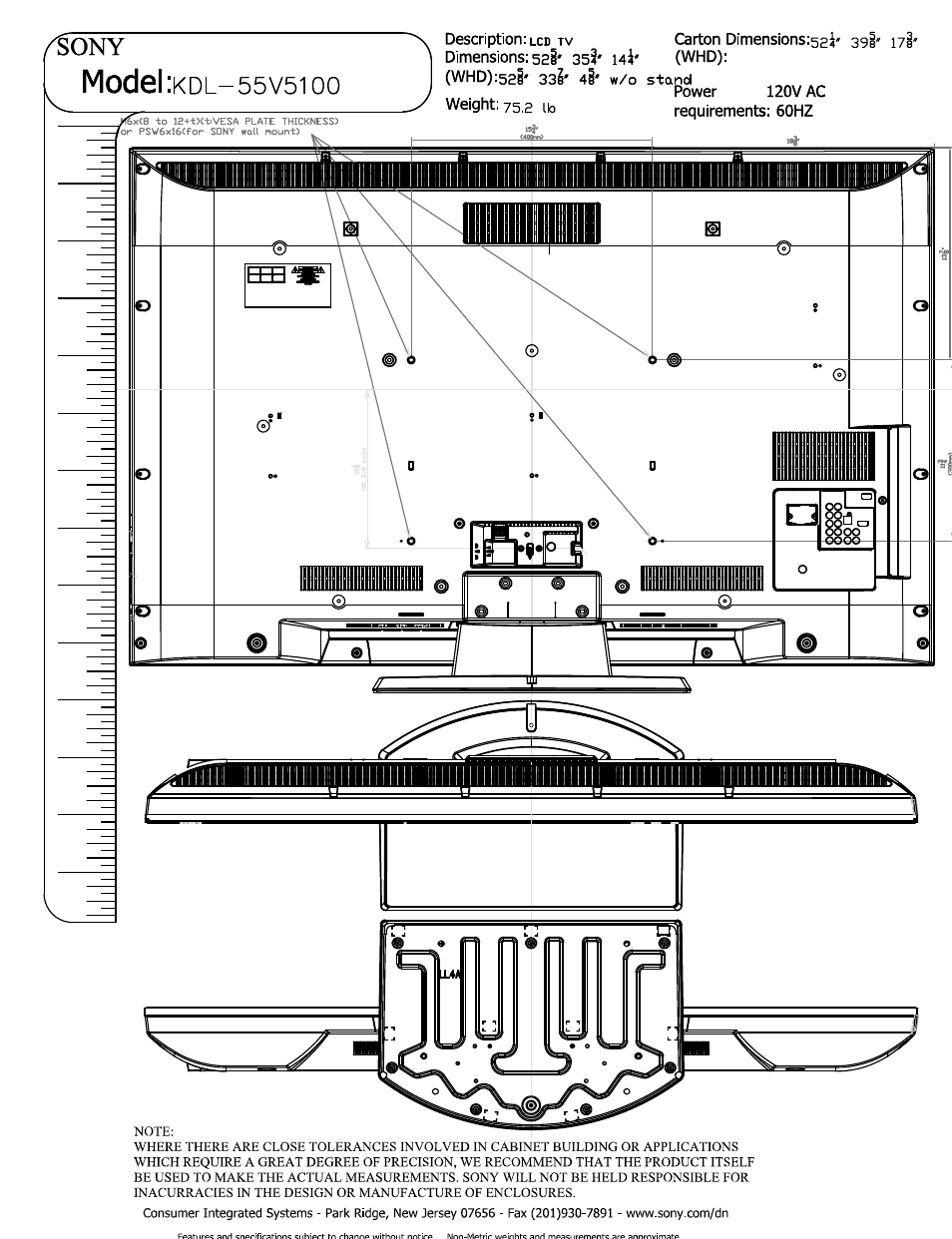 Model, 55v5, 00 j | Issi | Sony KDL-55V5100 User Manual | Page 2 / 4