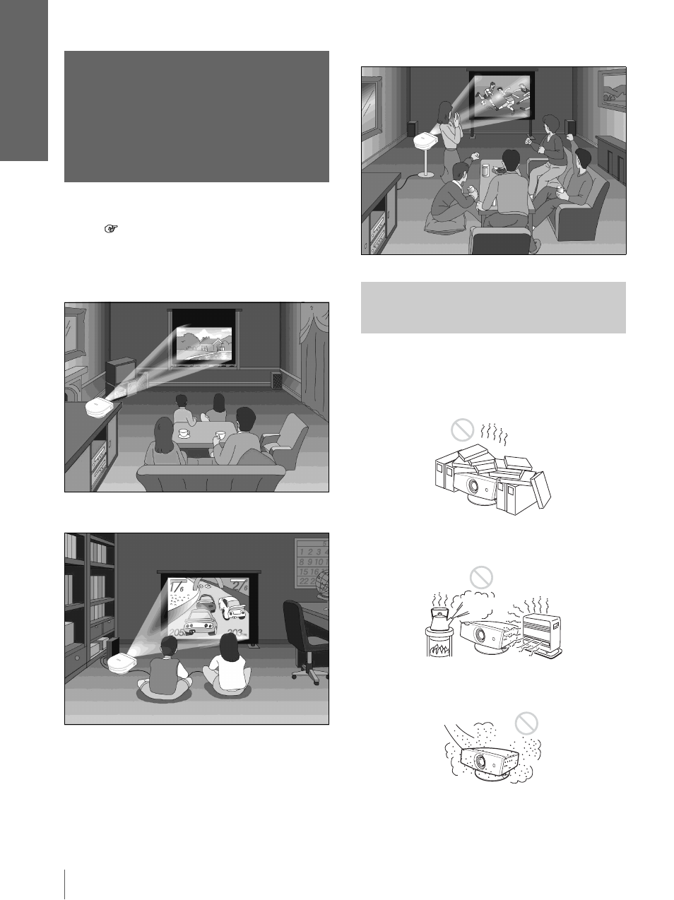 Paso 1: instalación del proyector, Antes de configurar el proyector | Sony VPL-HS3 User Manual | Page 102 / 148