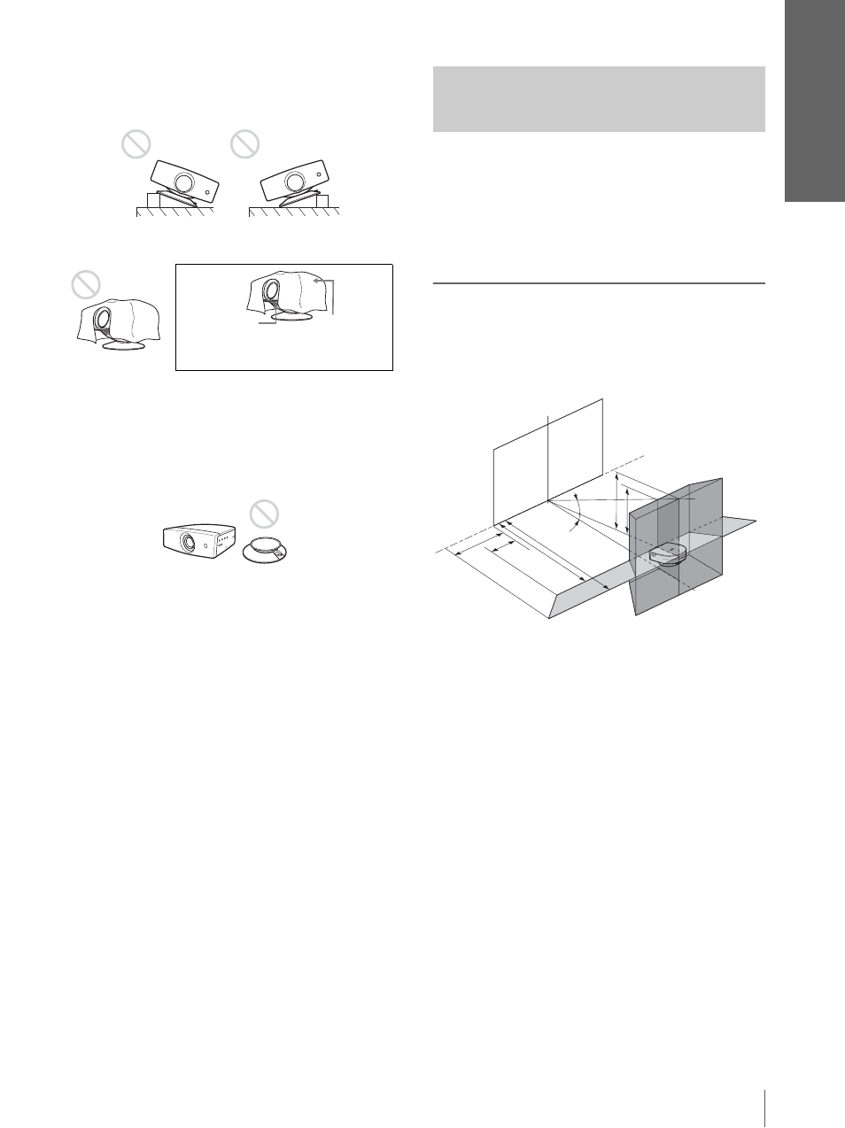 Instalación del proyector y de una pantalla, Cone xi ón y p repar aci ón | Sony VPL-HS3 User Manual | Page 103 / 148