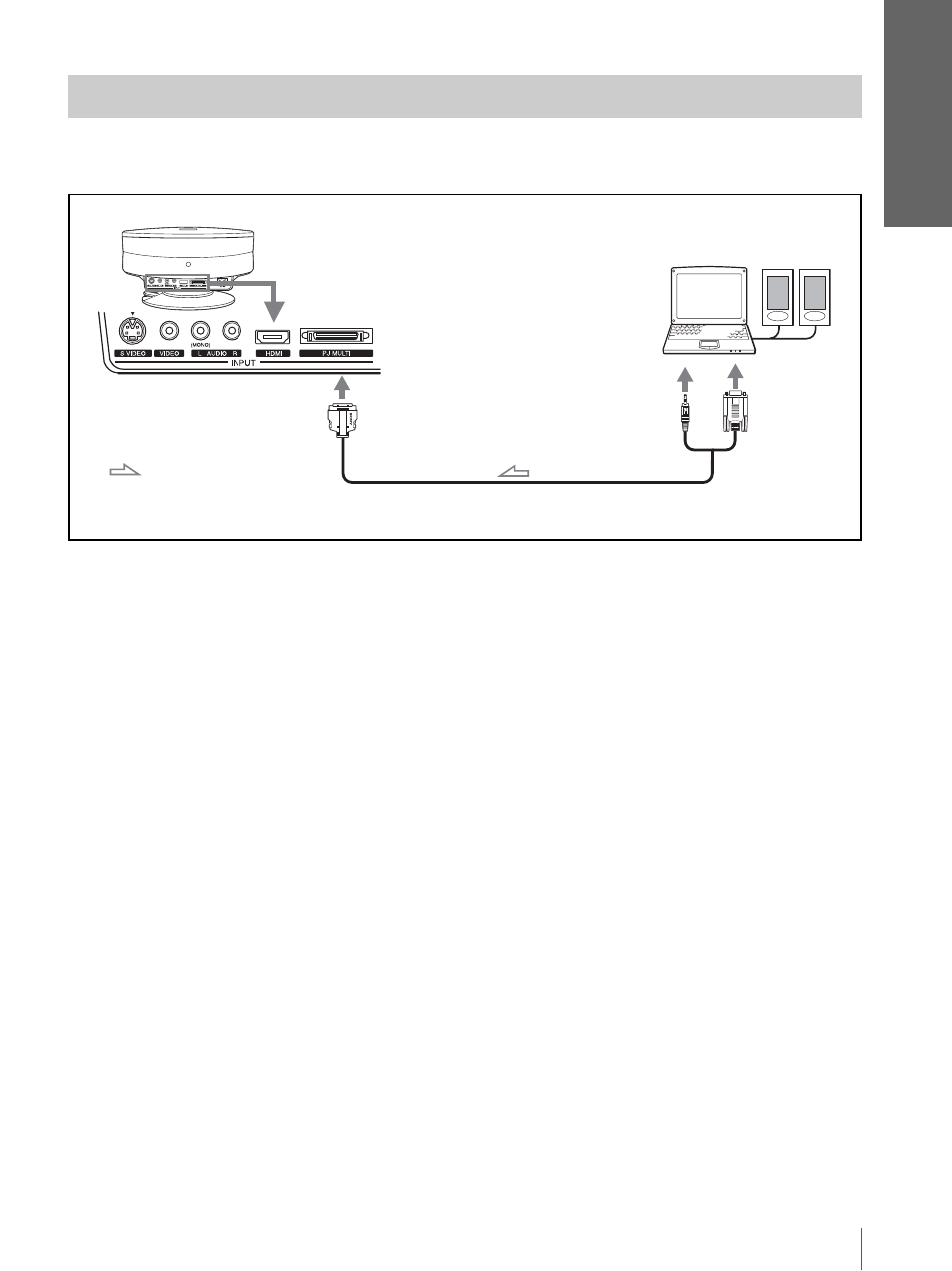 Conexión con un ordenador, Cone xi ón y p repar aci ón | Sony VPL-HS3 User Manual | Page 109 / 148