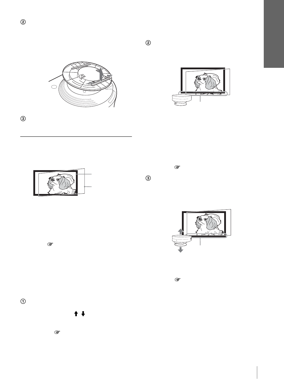 Ajuste del tamaño y la posición de la imagen, Cone xi ón y p repar aci ón | Sony VPL-HS3 User Manual | Page 113 / 148