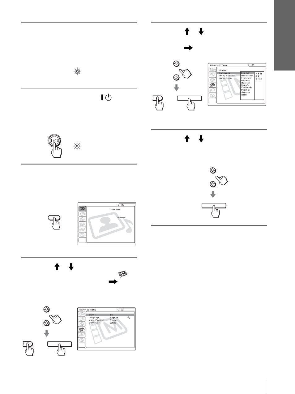 Pulse menu | Sony VPL-HS3 User Manual | Page 117 / 148