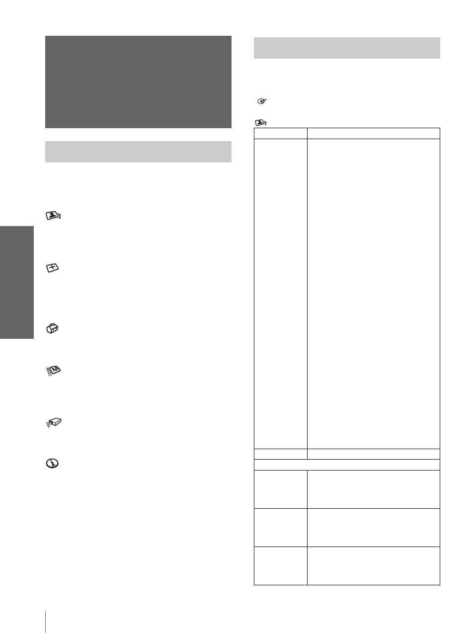 Listas de menús, Configuraciones de menú, Elementos de menú | Configuraciones de menú elementos de menú, Us o de los m e nús | Sony VPL-HS3 User Manual | Page 126 / 148