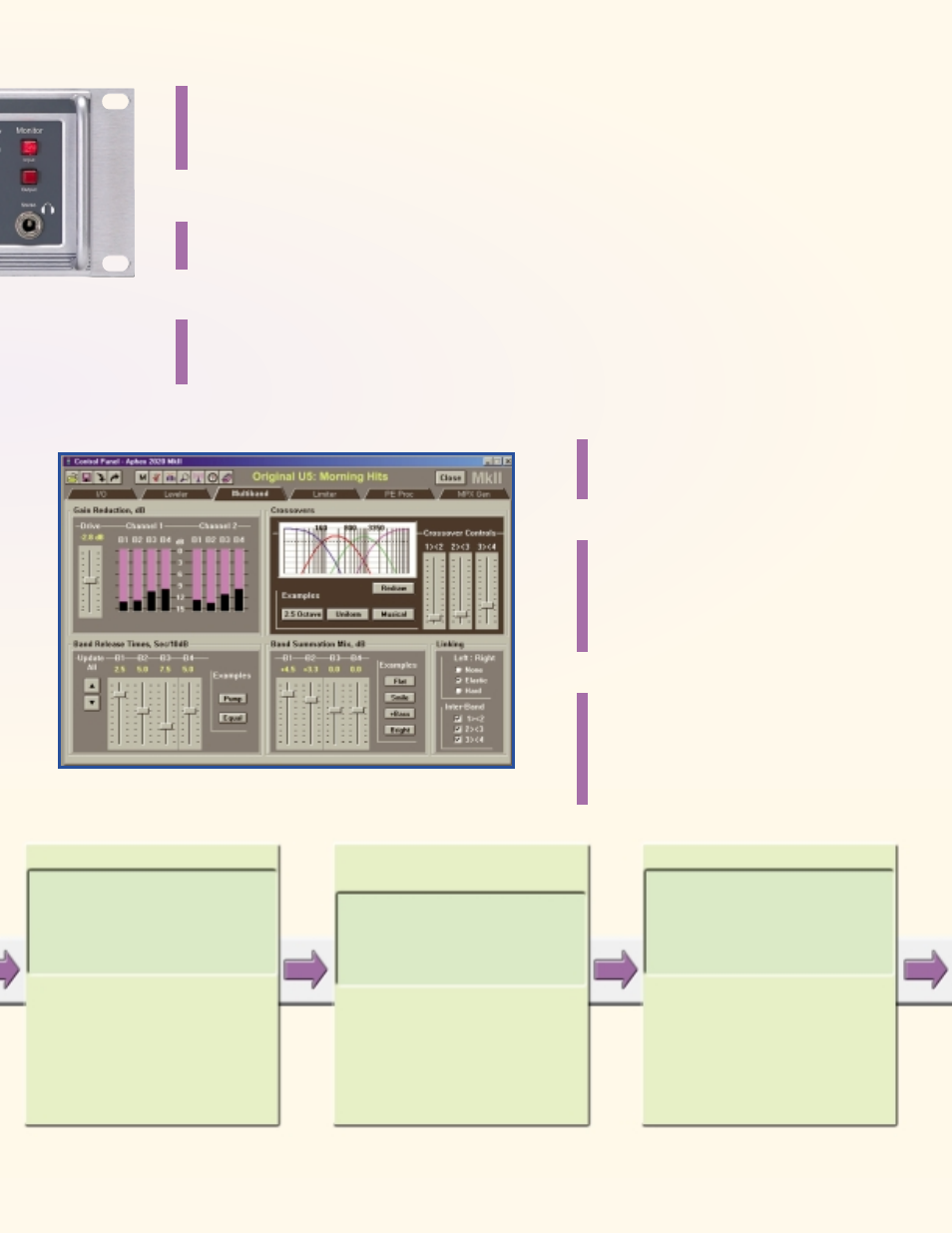 For fm, tv, dab, webcasting, and cd/dvd mastering | Aphex Systems Broadcast Audio Processor 2020Mk II User Manual | Page 3 / 4