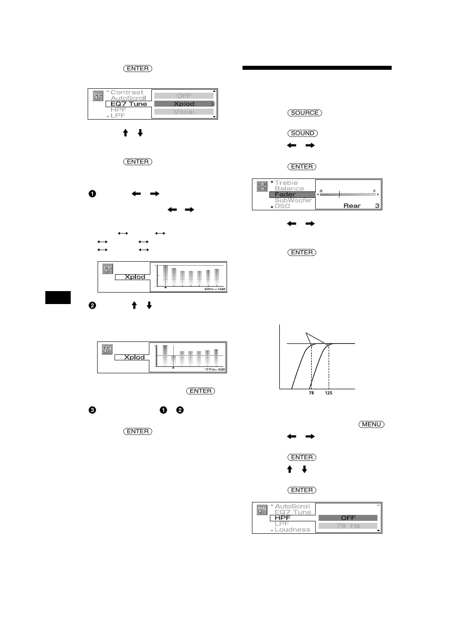 Ajuste del volumen delantero y trasero | Sony MEX-5DI User Manual | Page 156 / 170