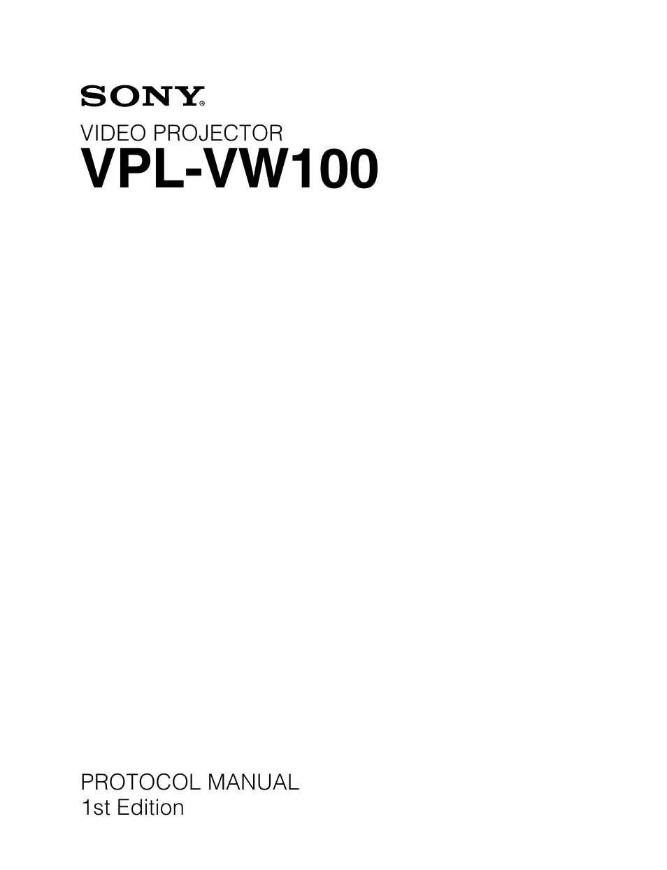 Sony VPL-VW100 User Manual | 28 pages