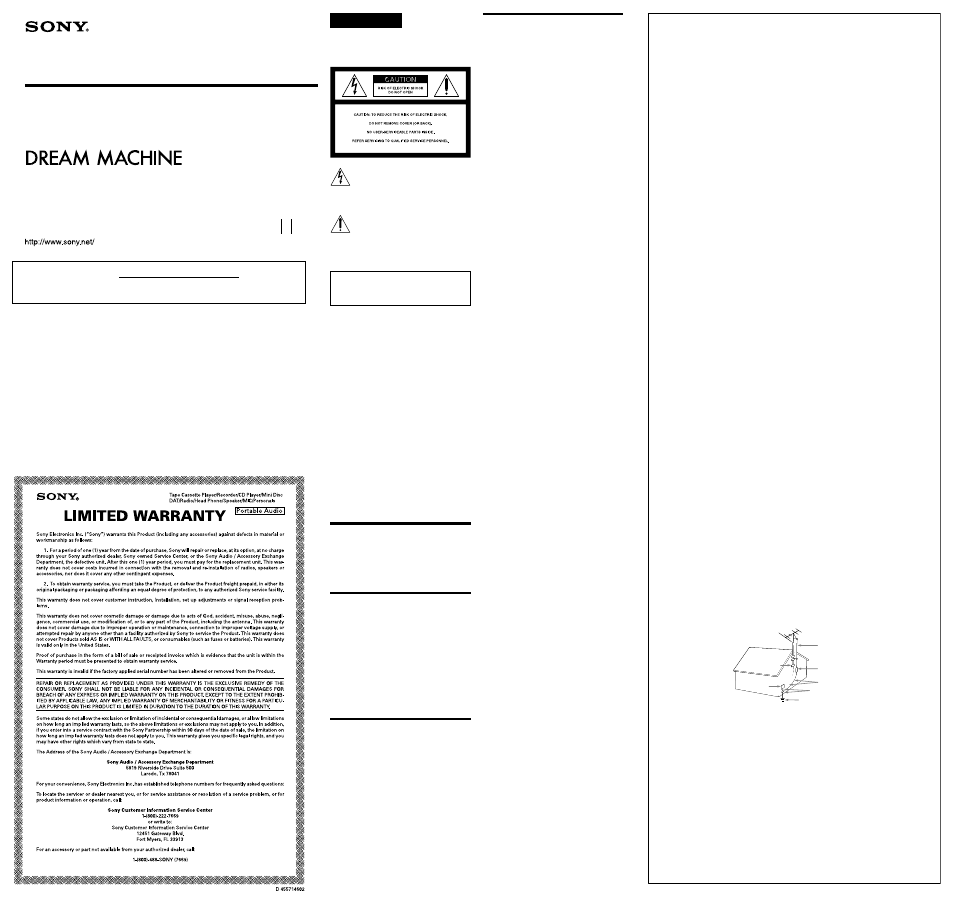 Sony ICF-C743 User Manual | 2 pages