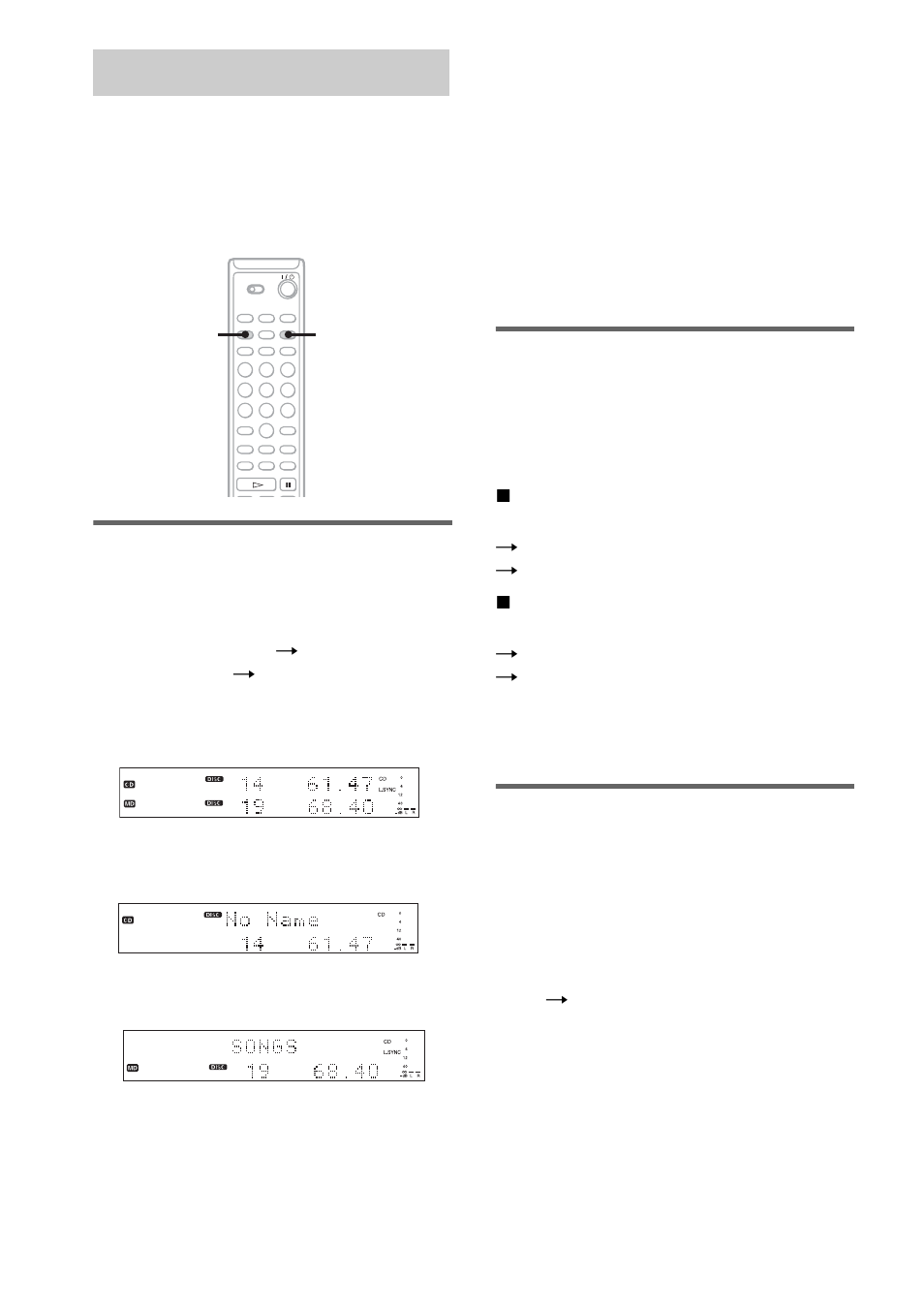 Using the display, Create fu, Changing the display | Checking the remaining time and titles, Checking the remaining recordable time of the md | Sony MXD-D400 User Manual | Page 18 / 52