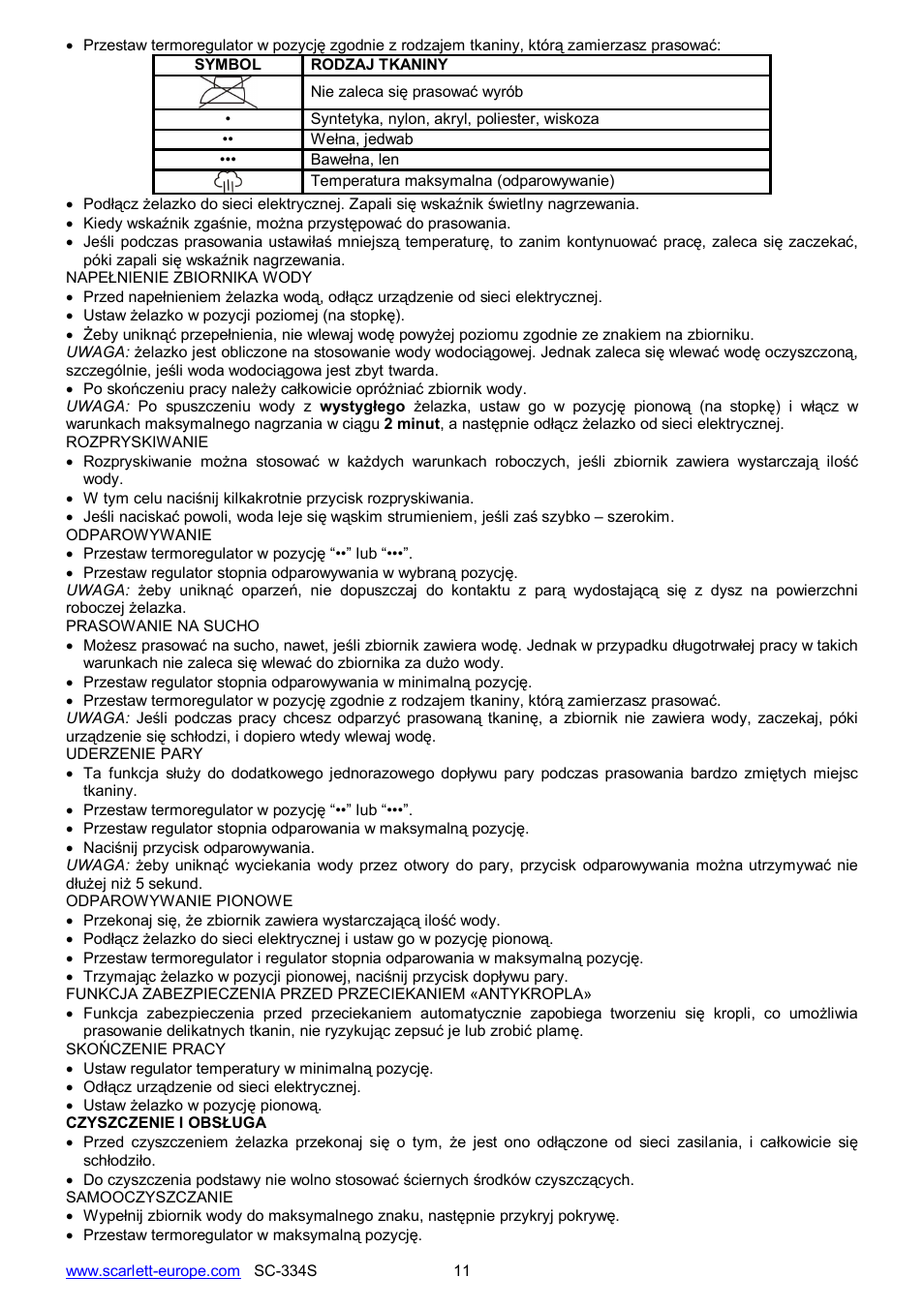 Scarlett SC-334S User Manual | Page 11 / 26