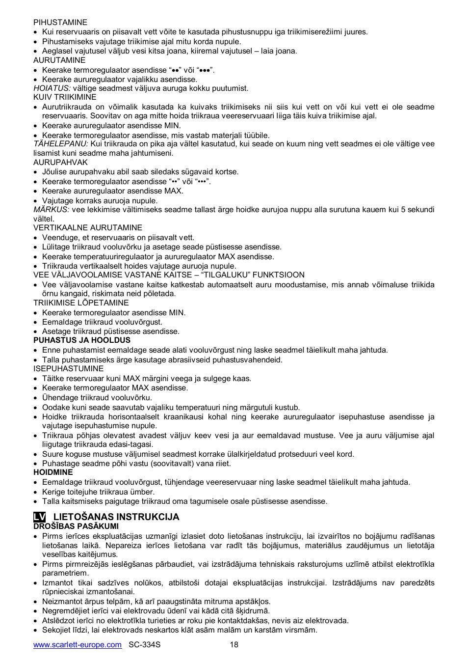 Scarlett SC-334S User Manual | Page 18 / 26