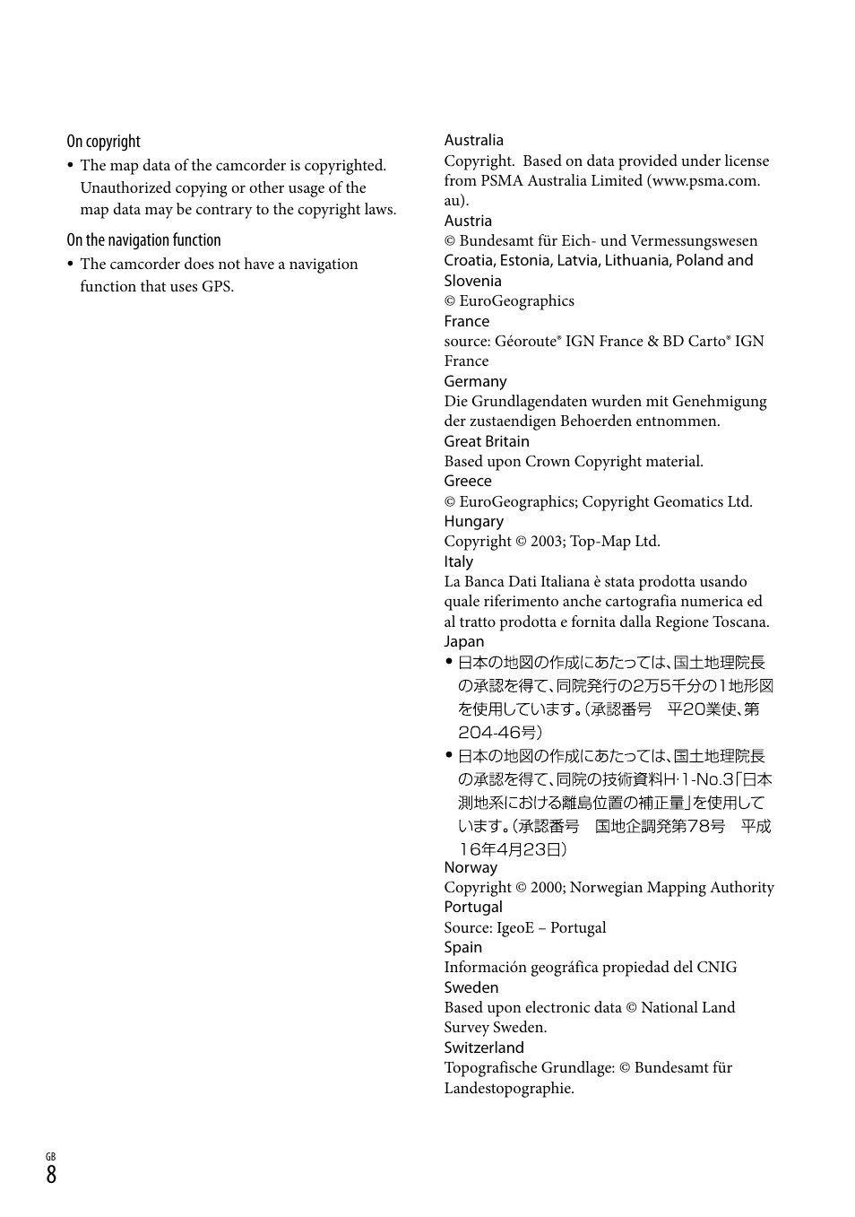 Sony HDR-XR500V User Manual | Page 8 / 28