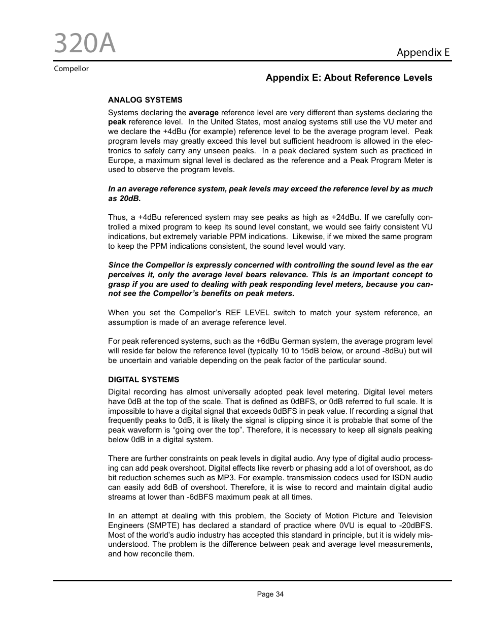 320a | Aphex Systems 320A User Manual | Page 34 / 41