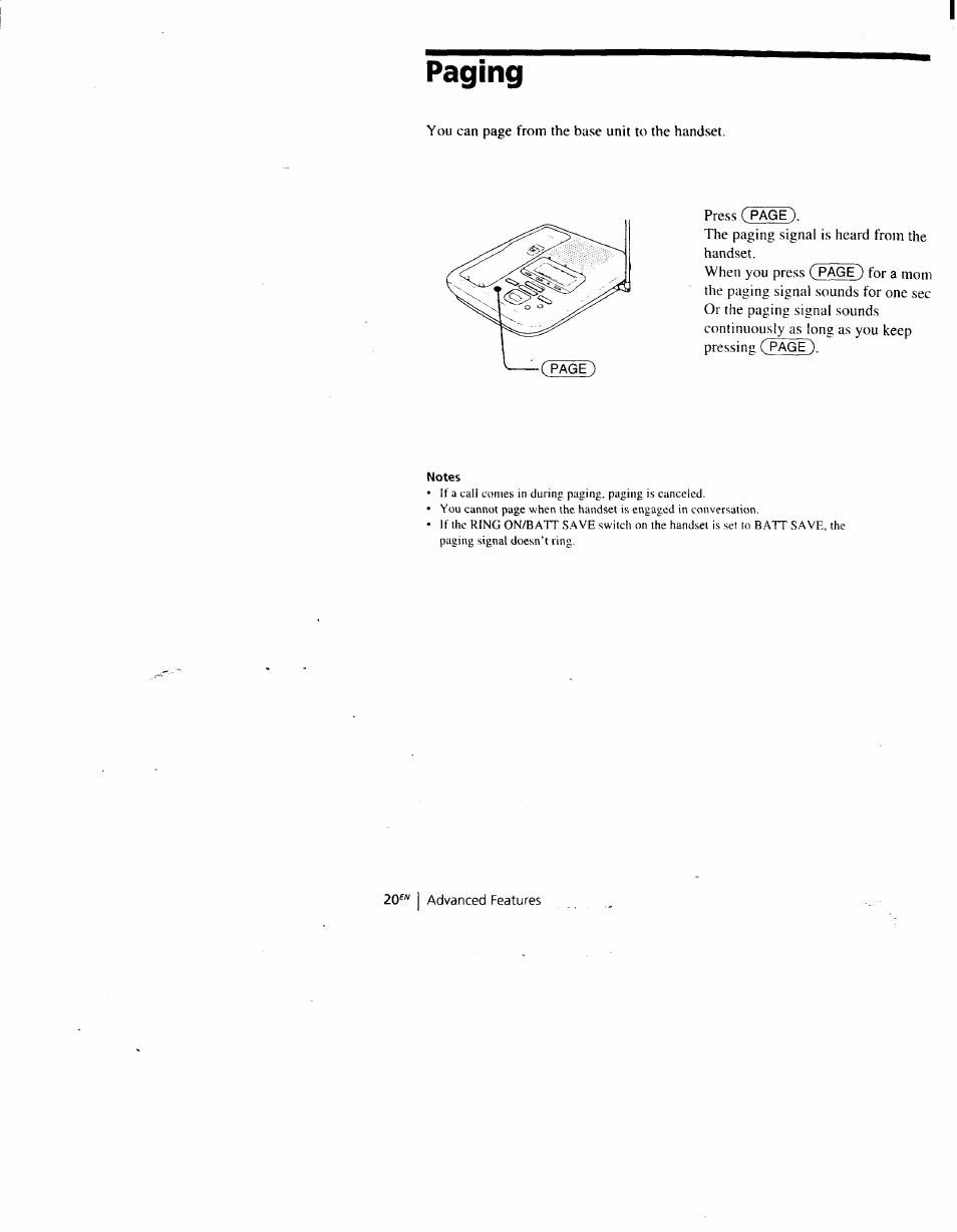 Paging | Sony SPP-A900 User Manual | Page 20 / 93