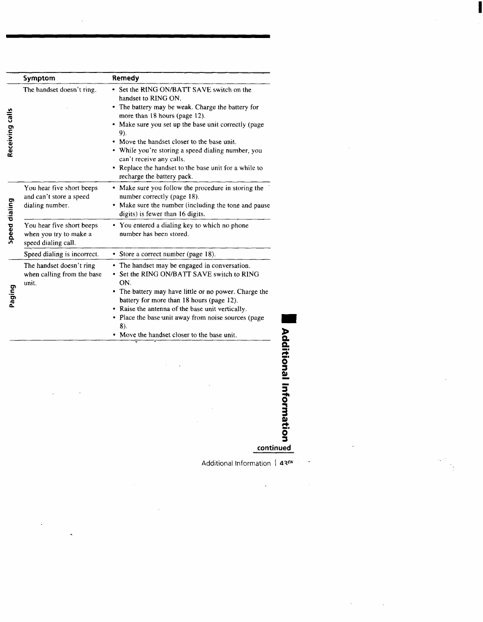 Continued, O 3 o | Sony SPP-A900 User Manual | Page 43 / 93