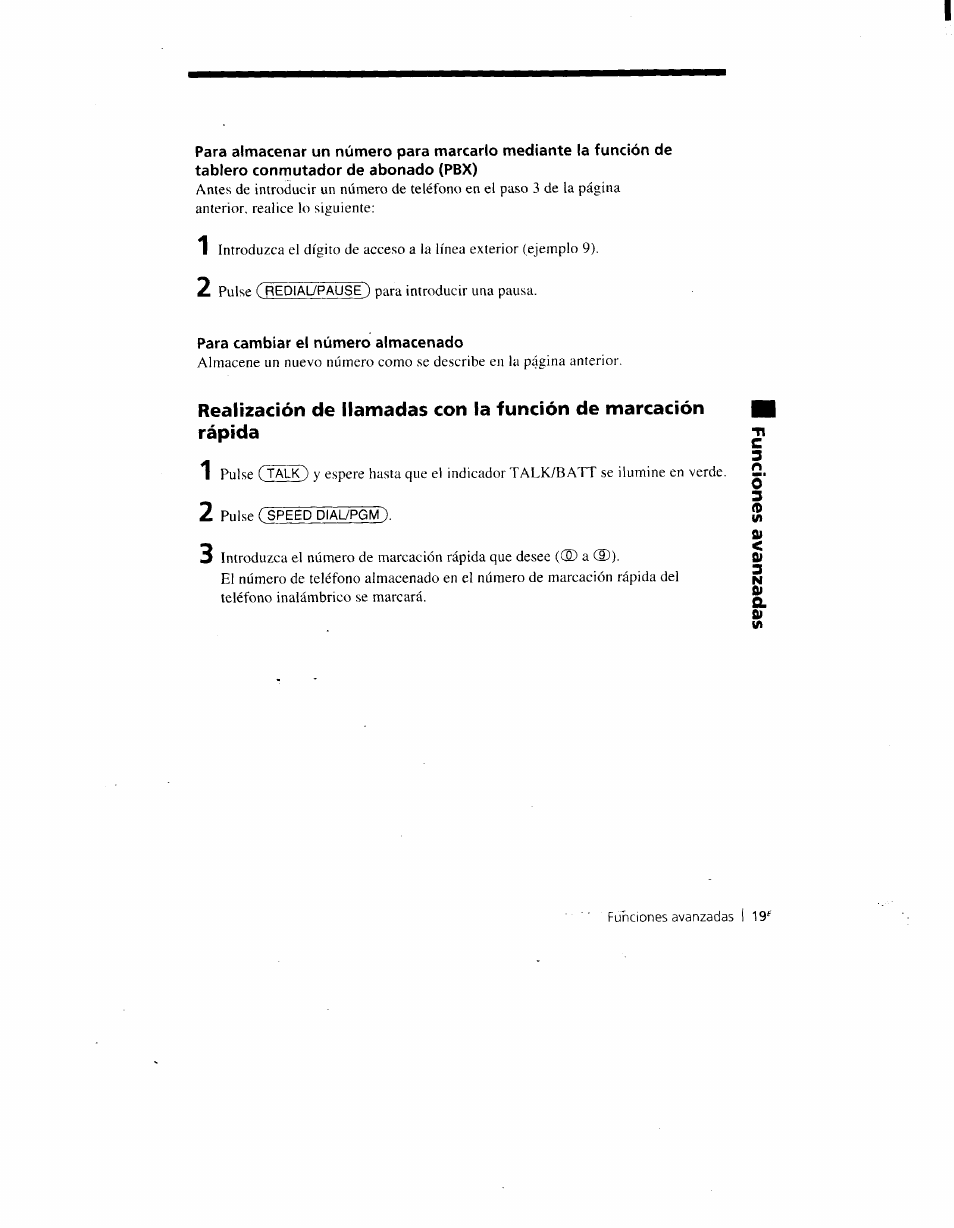 Para cambiar el número almacenado | Sony SPP-A900 User Manual | Page 65 / 93