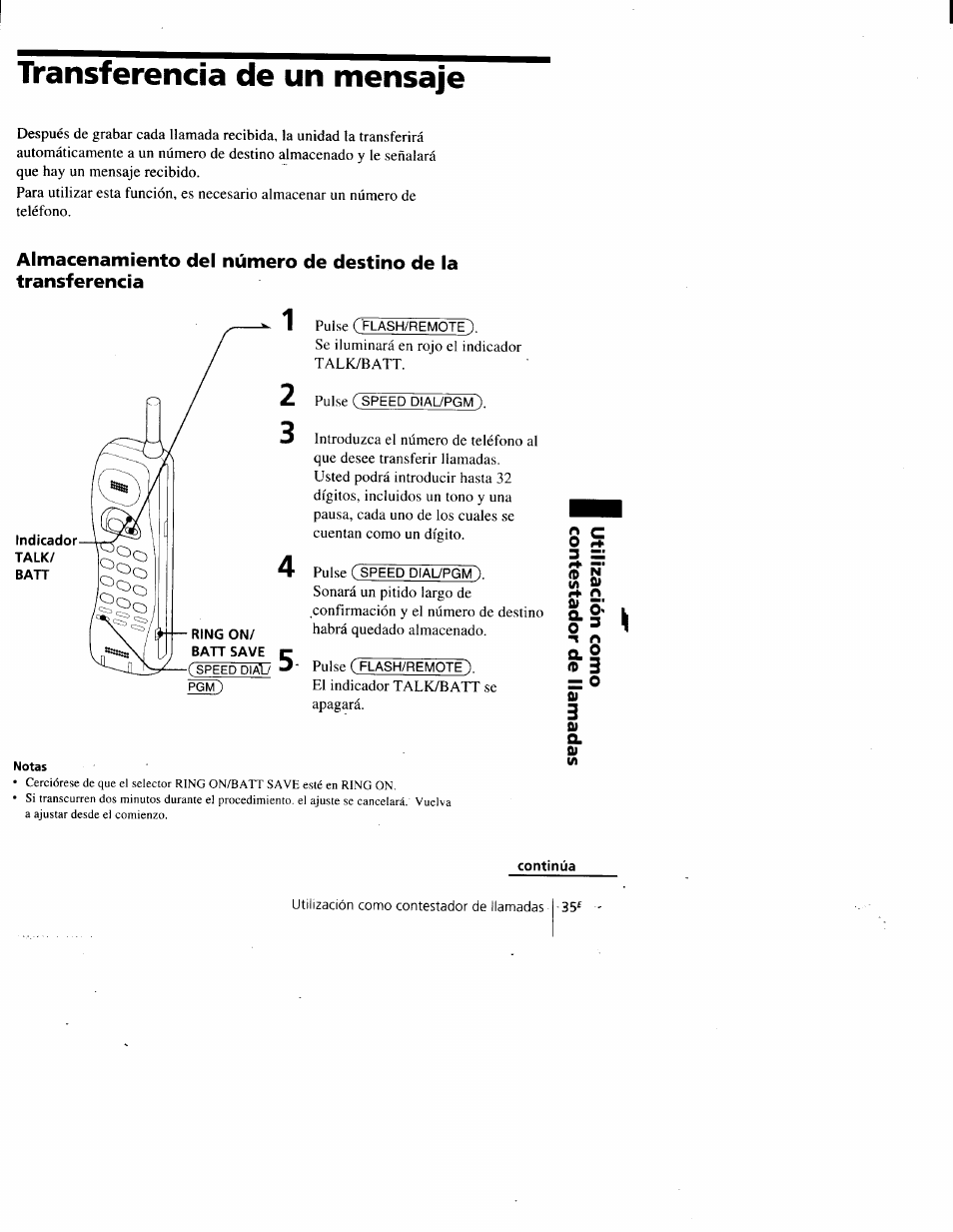 Transferencia de un mensaje | Sony SPP-A900 User Manual | Page 81 / 93