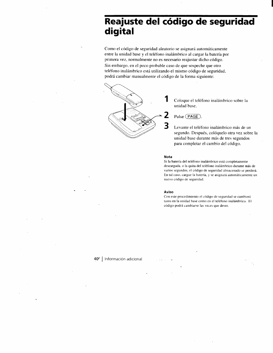 Reajuste del código de seguridad digital | Sony SPP-A900 User Manual | Page 86 / 93
