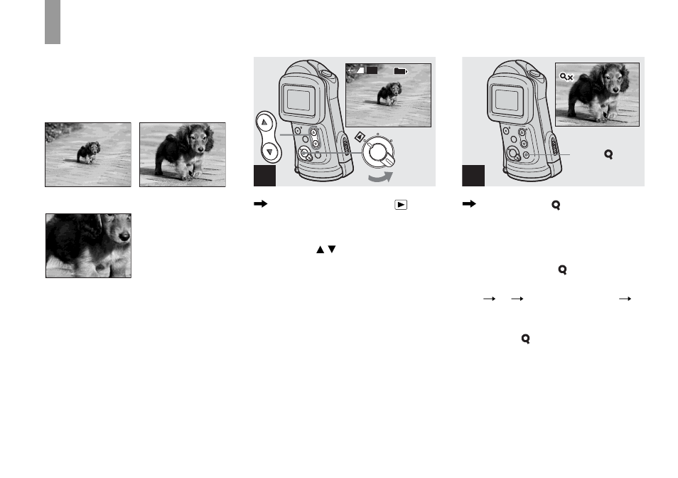 Enlarging an image — enlarged playback, Enlarging an image, Enlarged playback | Sony DSC-U60 User Manual | Page 40 / 88