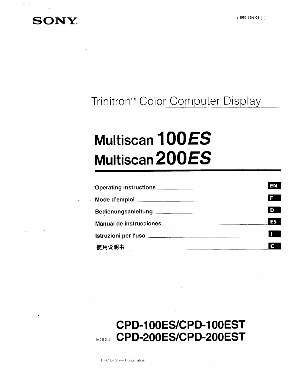 Sony CPD-200ES User Manual | 10 pages