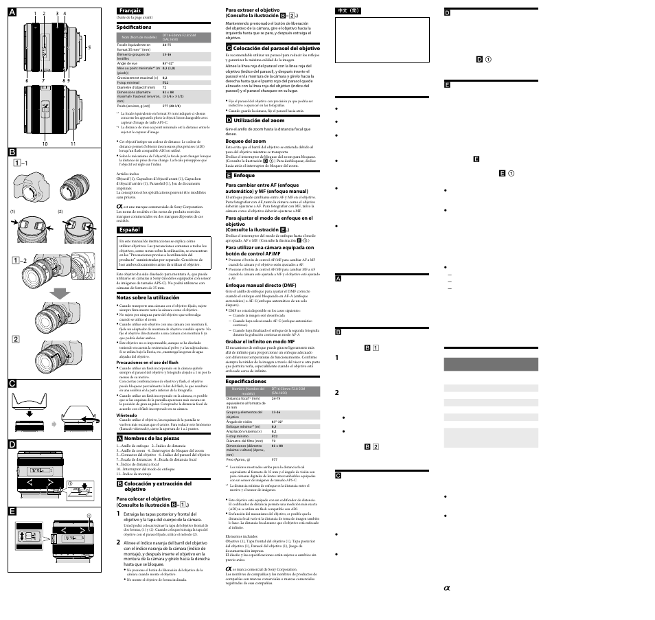 Sony SAL-1650 User Manual | Page 2 / 2