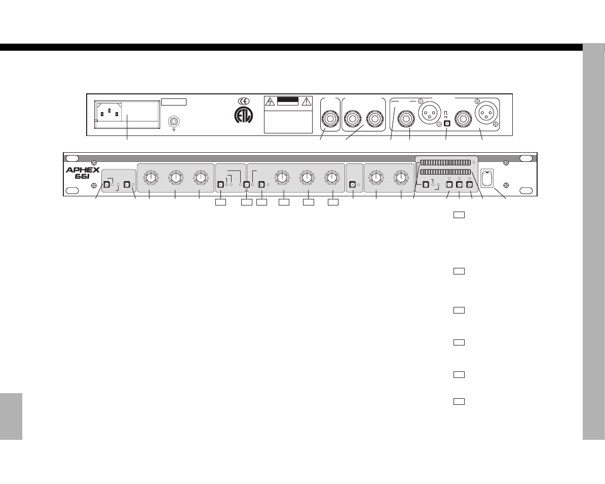 Tube compressor/limiter expressor, Easyrider, Withtubessence | Model 661, Back panel front panel | Aphex Systems 661 User Manual | Page 2 / 2