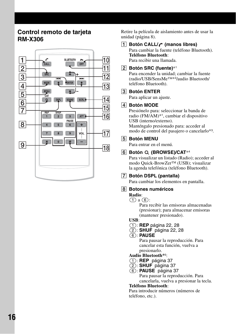 Control remoto de tarjeta rm-x306 | Sony DSX-S300BTX User Manual | Page 114 / 152