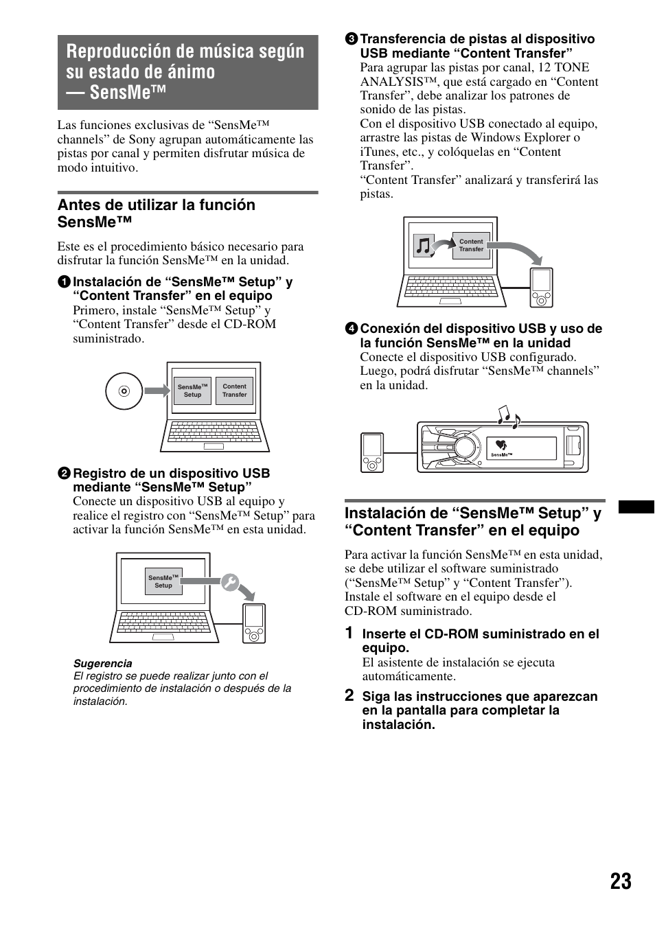 Antes de utilizar la función sensme | Sony DSX-S300BTX User Manual | Page 121 / 152
