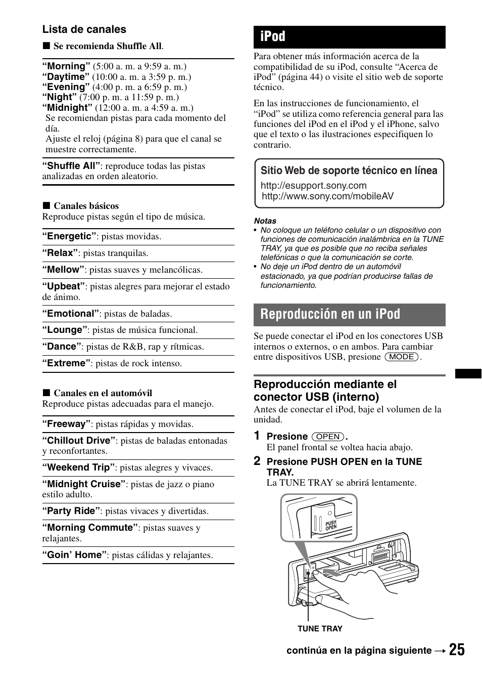 Ipod, Reproducción en un ipod, Reproducción mediante el conector usb (interno) | Sony DSX-S300BTX User Manual | Page 123 / 152