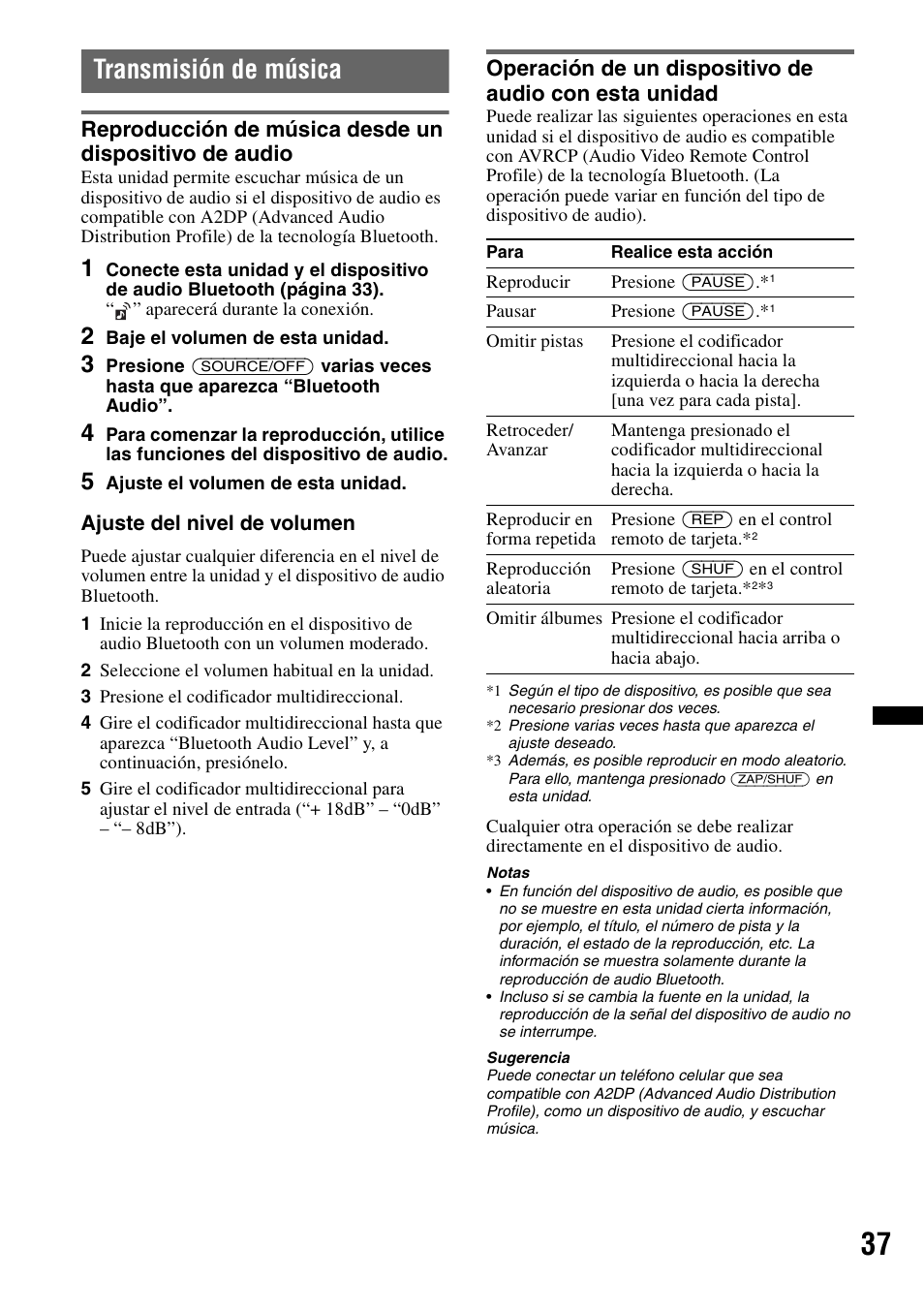 Transmisión de música | Sony DSX-S300BTX User Manual | Page 135 / 152