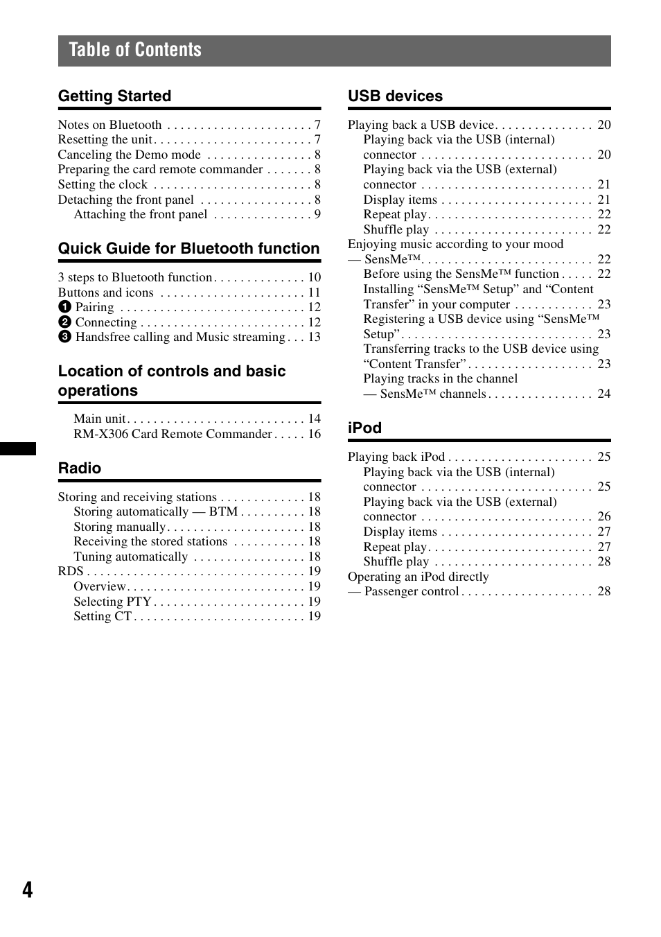 Sony DSX-S300BTX User Manual | Page 4 / 152