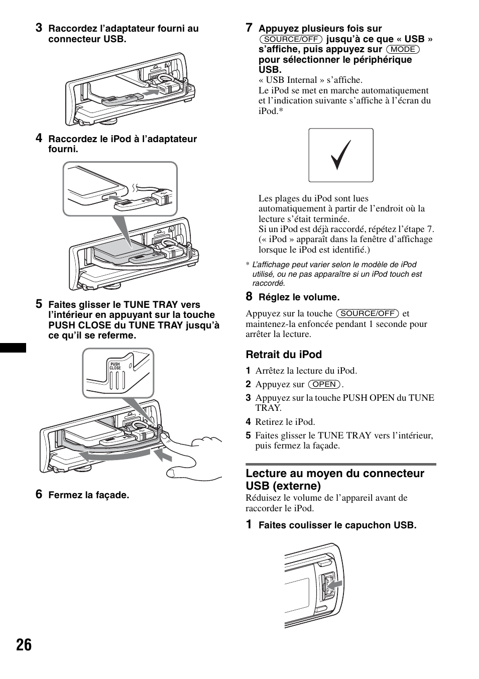 Lecture au moyen du connecteur usb (externe) | Sony DSX-S300BTX User Manual | Page 74 / 152